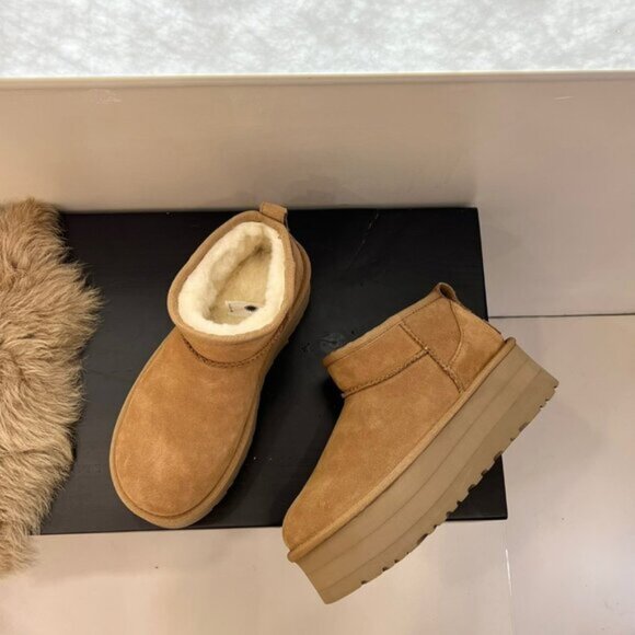 UGG Womens classic ultra mini platform boots Chestnut - Picture 6 of 7